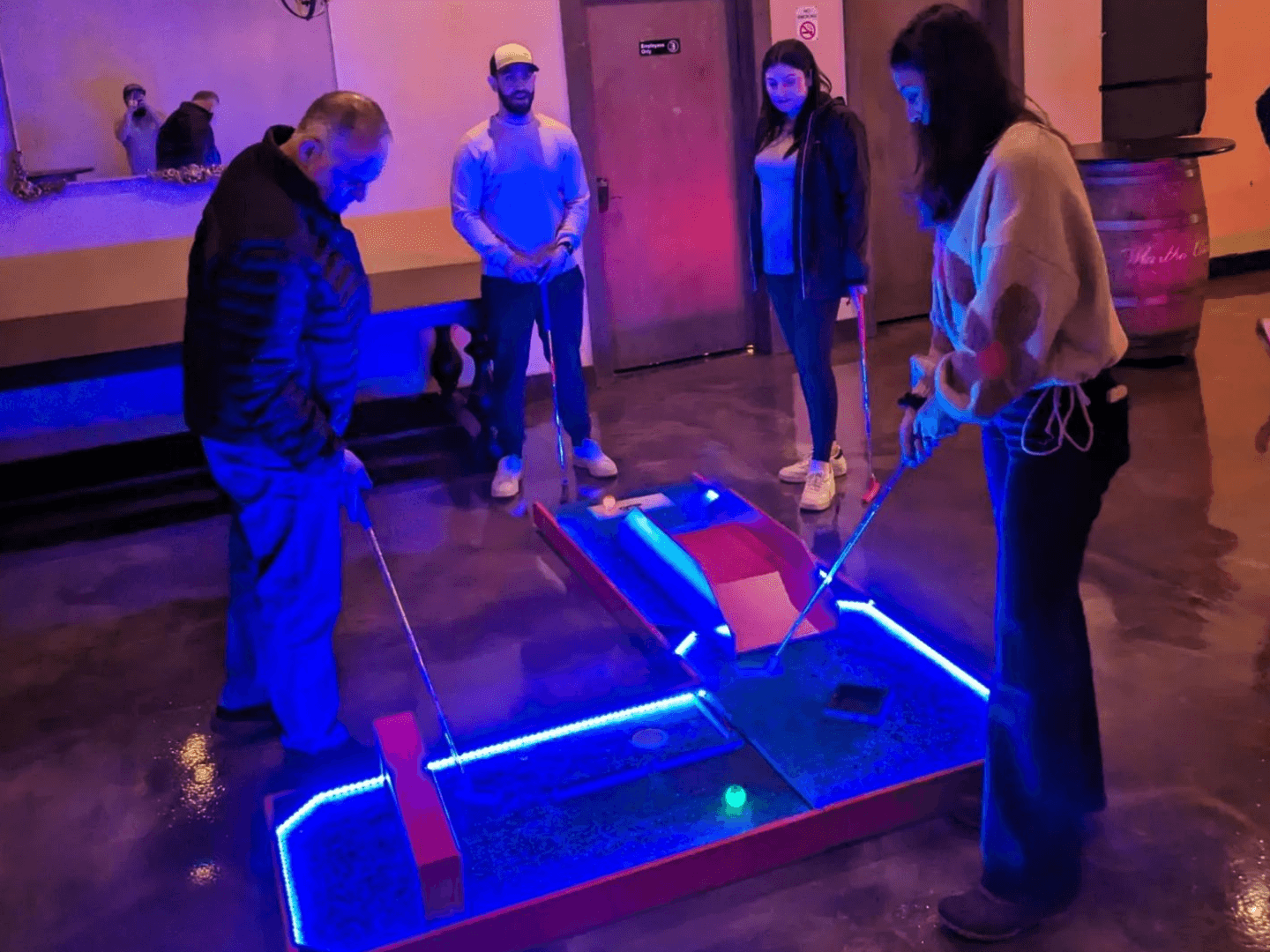 mini golf at the bar with leds